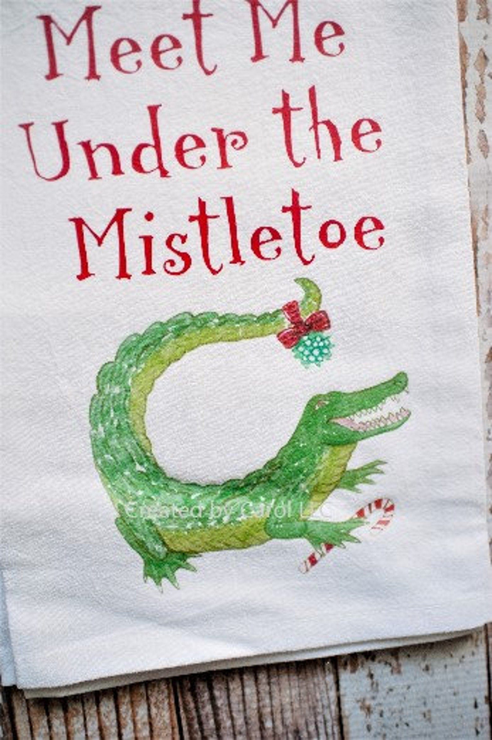Created by Carol Meet Me Under the Mistletoe Gator Towel - Little Miss Muffin Children & Home