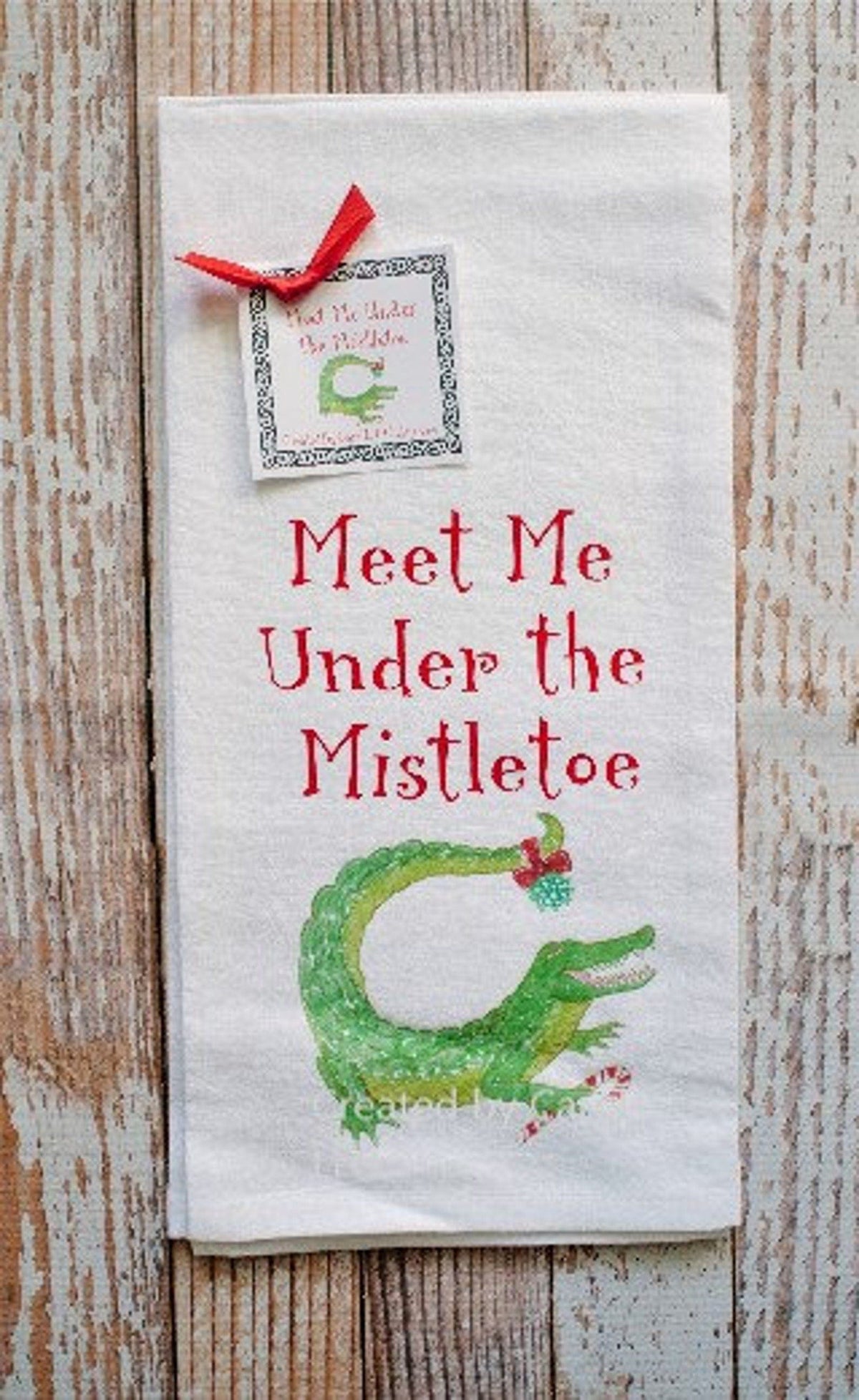 Created by Carol Meet Me Under the Mistletoe Gator Towel - Little Miss Muffin Children & Home