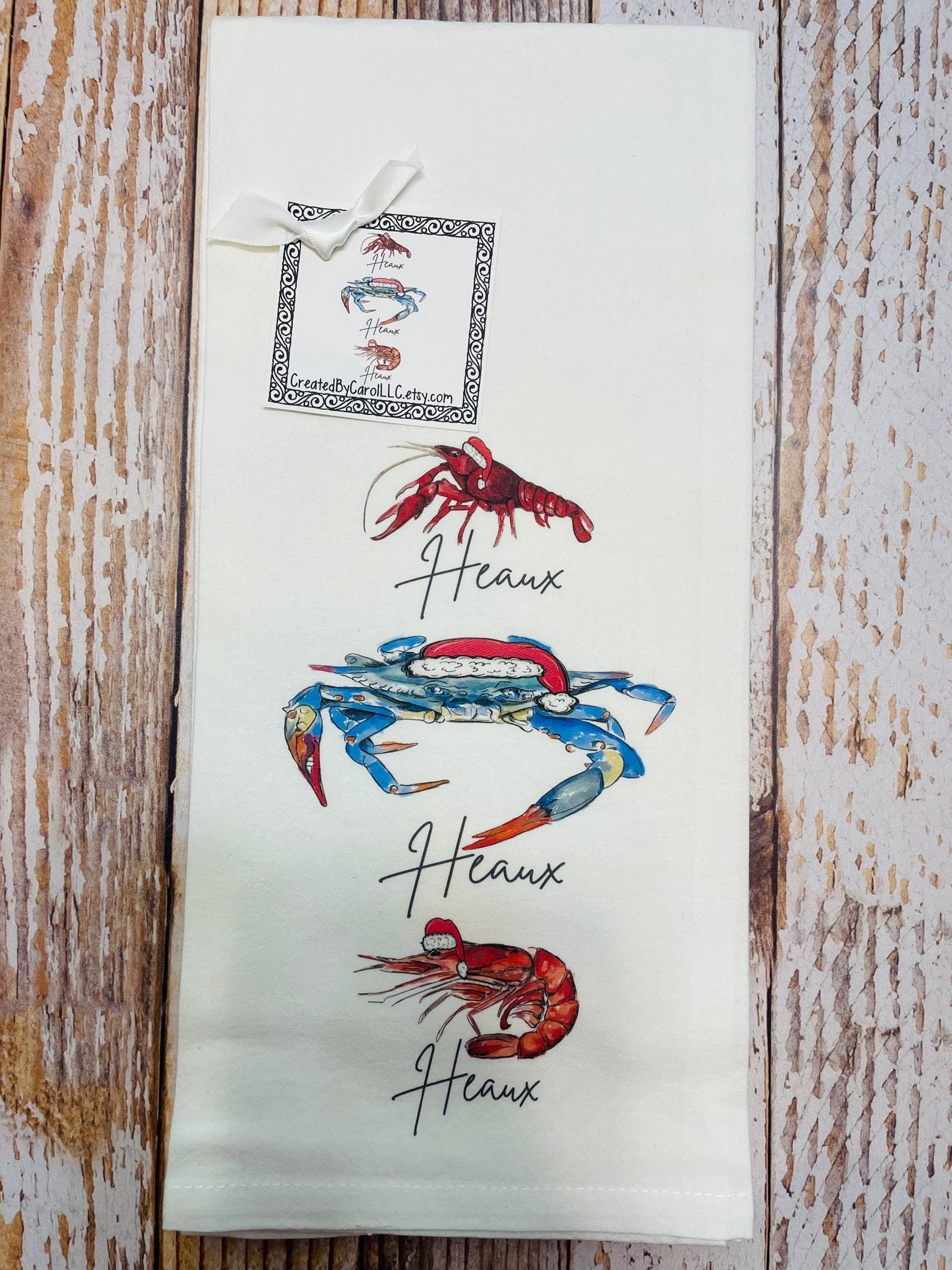 Created by Carol Heaux Heaux Heaux Crawfish Crab and Shrimp Towel - Little Miss Muffin Children & Home