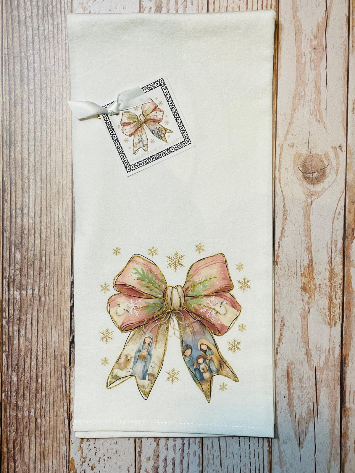 Created by Carol Nativity Bow Towel - Little Miss Muffin Children & Home