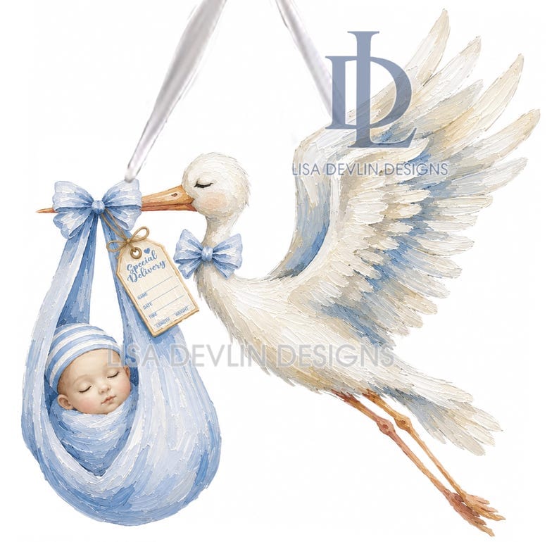 Stork Carrying Baby Door Hanger