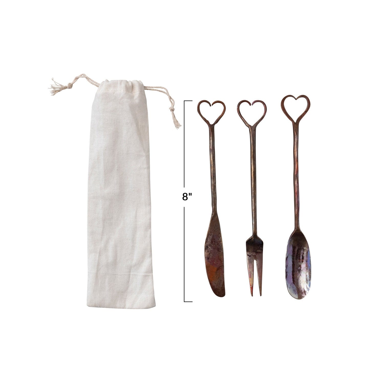 Creative Co-Op Creative Co-Op Hand-Forged Copper Heart Handle Appetizer Cutlery - Little Miss Muffin Children & Home