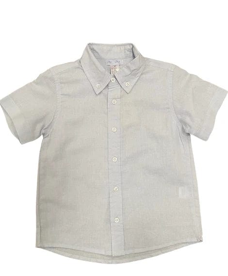 Lulu Bebe Lulu Bebe Michael Short Sleeve Linen Button Down - Little Miss Muffin Children & Home