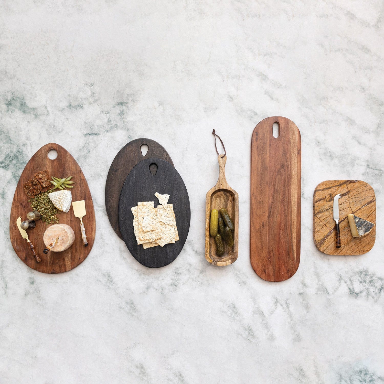 Creative Co-Op Creative Co-Op Acacia Wood Cheese/Cutting Board w/ Handle - Little Miss Muffin Children & Home