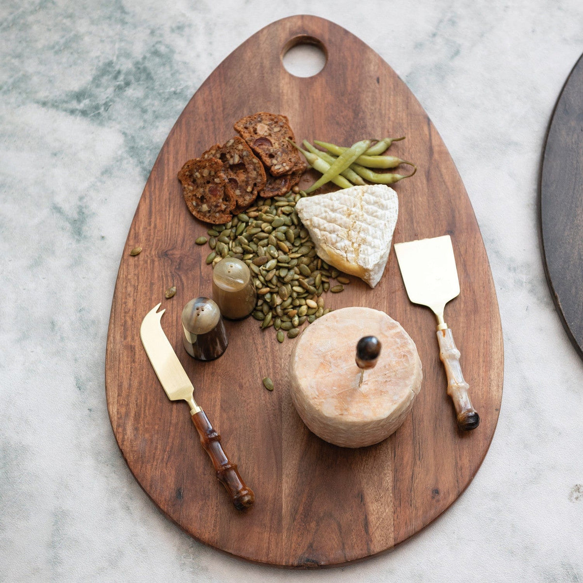 Creative Co-Op Creative Co-Op Acacia Wood Cheese/Cutting Board w/ Handle - Little Miss Muffin Children & Home