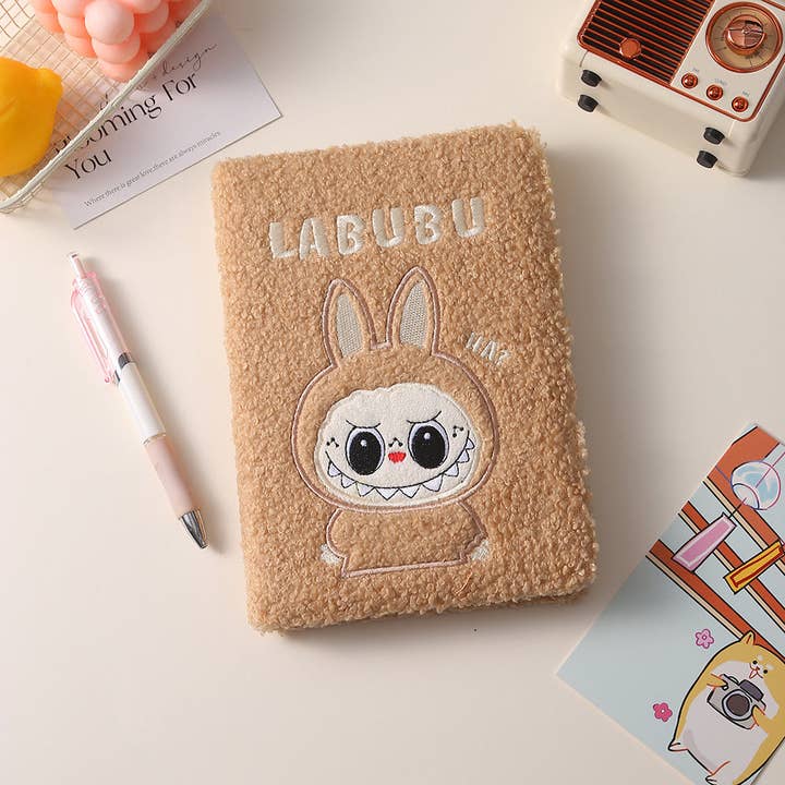 brown labubu notebook