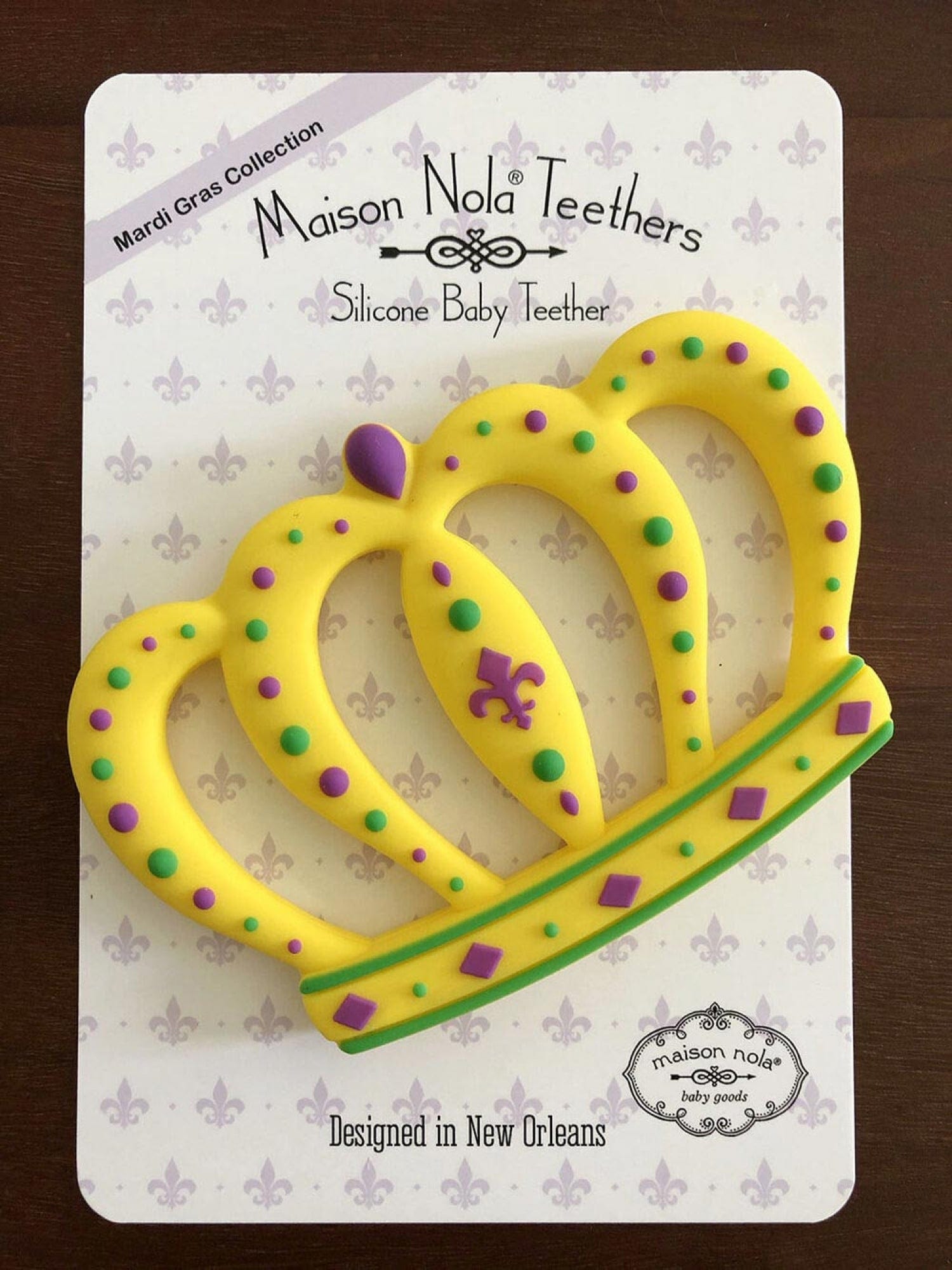 Maison Nola Maison Nola Big Crown Mardi Gras Silicone Teether - Little Miss Muffin Children & Home