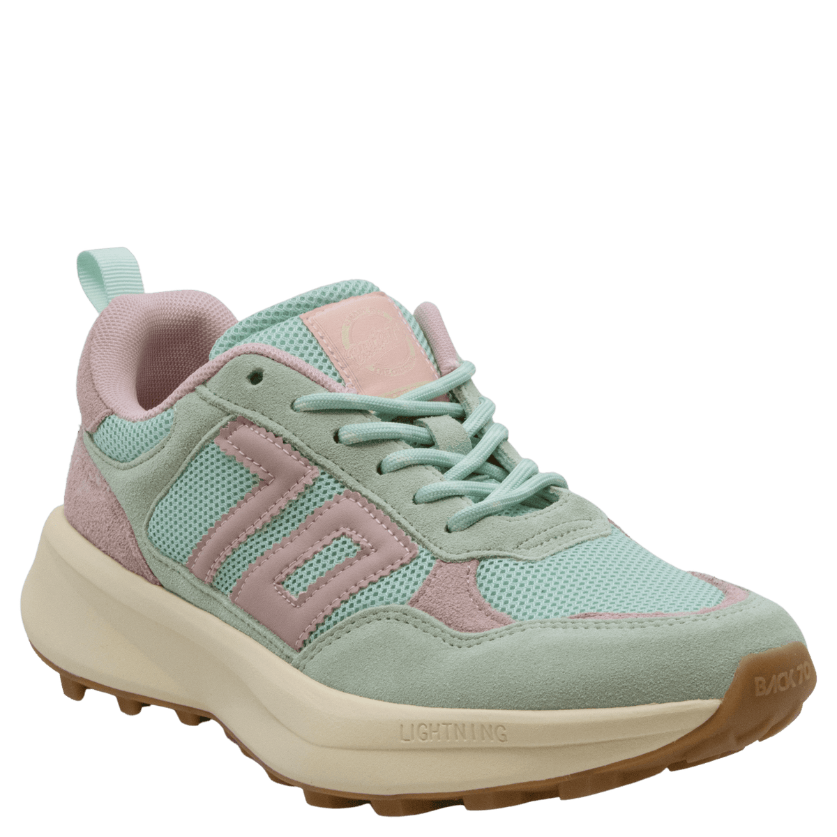 Back 70 Streetwear Lightning Sneakers in Light Green/Pink - Little Miss Muffin Children & Home