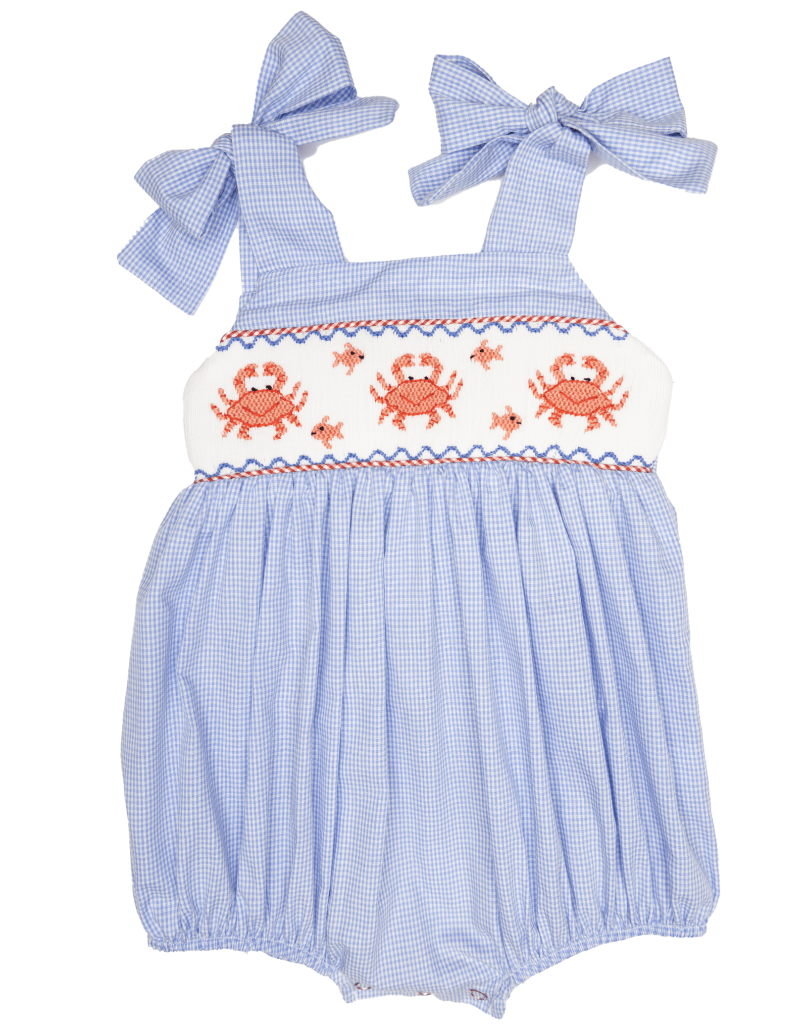 Lulu Bebe Lulu Bebe Crab Smocked Gigi Bubble - Little Miss Muffin Children & Home