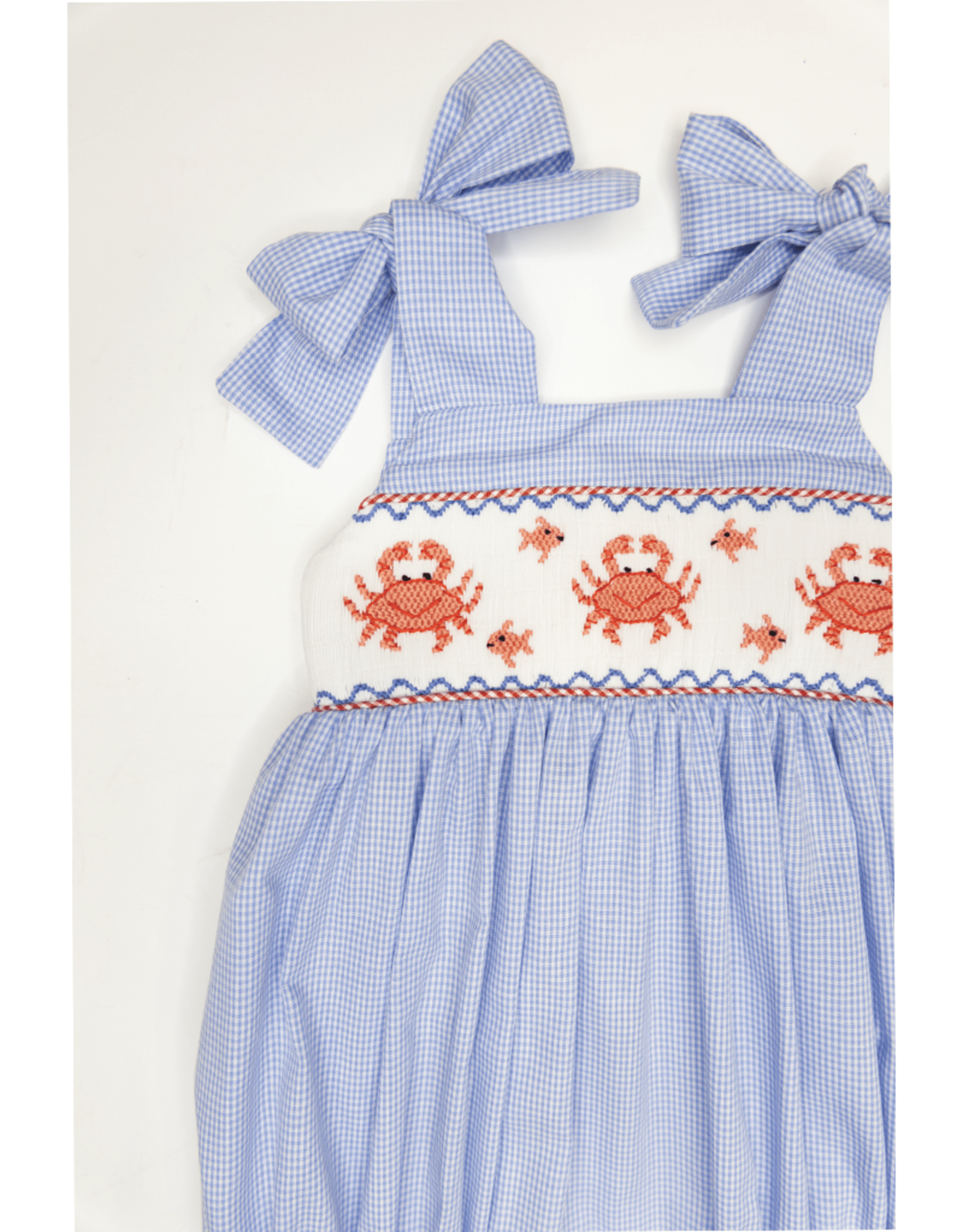 Lulu Bebe Lulu Bebe Crab Smocked Gigi Bubble - Little Miss Muffin Children & Home