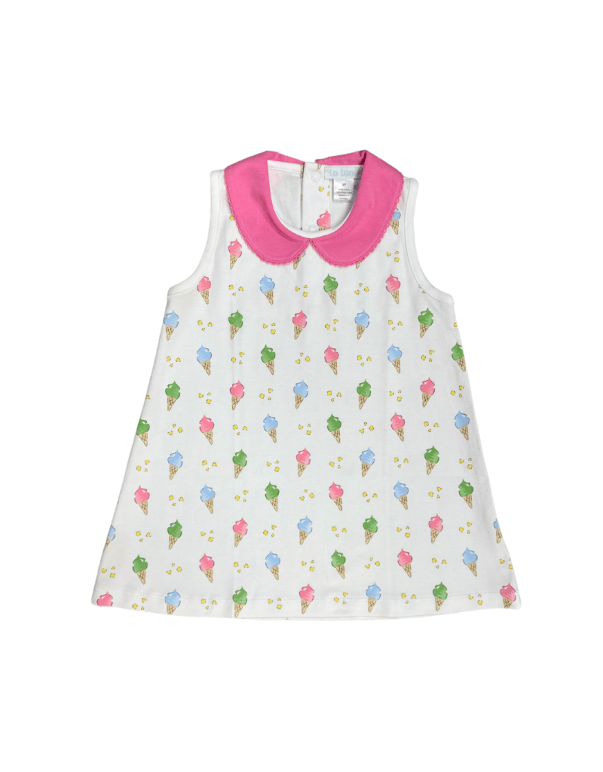 Lulu Bebe Lulu Bebe Ice Cream Print Reese Sleeveless Dress with Peter Pan Collar - Little Miss Muffin Children & Home