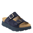 navy double buckle platform shoe