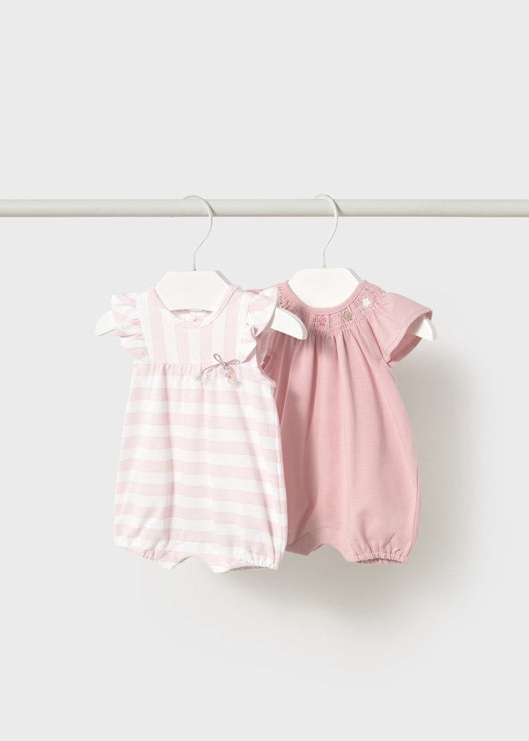Mayoral Usa Inc Mayoral Newborn Rompers in Baby Pink, Available in 2 Styles - Little Miss Muffin Children & Home