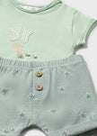 Newborn Knit T-Shirt & Shorts Set in Seaweed, 2 Colors Available