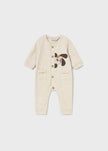 baby once piece with embroidered dog