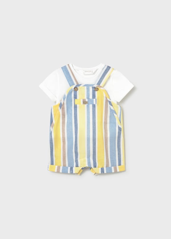 Mayoral Usa Inc Newborn Overall & T-Shirt Set in Savannah Stripe - Little Miss Muffin Children & Home