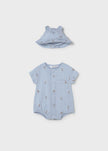 Newborn Romper & Hat Set in Sky