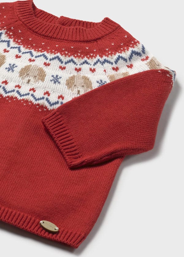 Mayoral Usa Inc Newborn Soft Knit Button Back Sweater in Cherry - Little Miss Muffin Children & Home