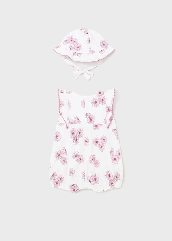 Mayoral Usa Inc Mayoral Floral Romper with Hat - Little Miss Muffin Children & Home