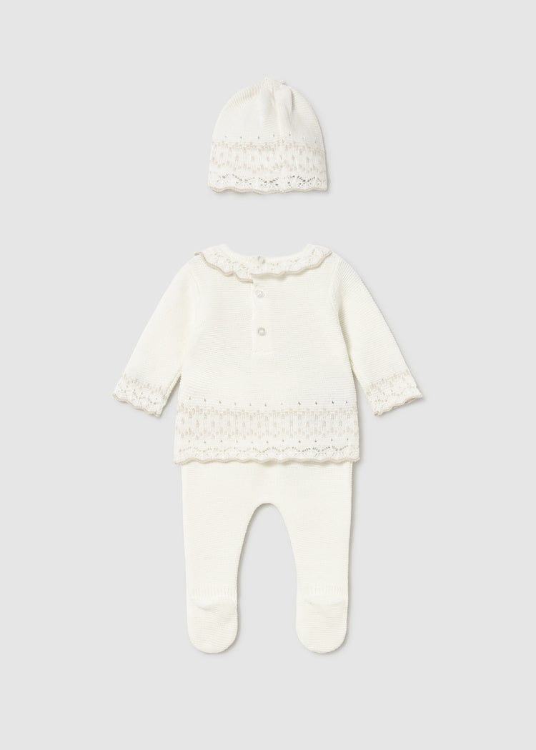 newborn ecru 3 piece set