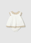 Lace Trimmed Gauze Dress with Bloomers