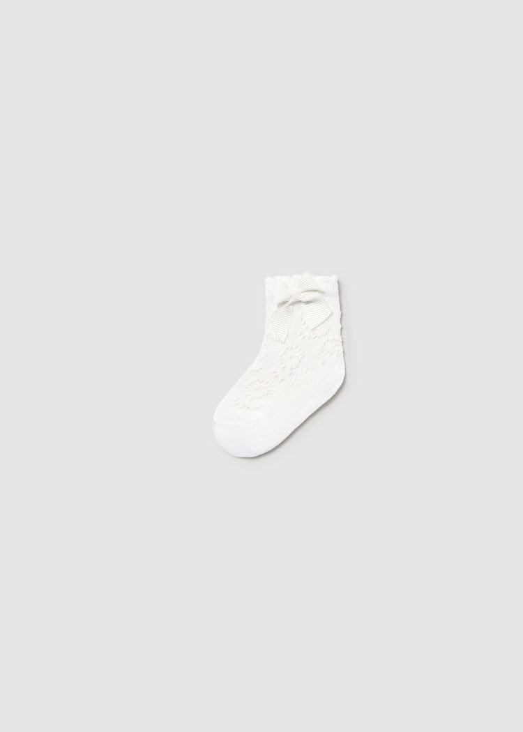 Mayoral Usa Inc Mayoral Newborn Bow Detail Socks in White - Little Miss Muffin Children & Home