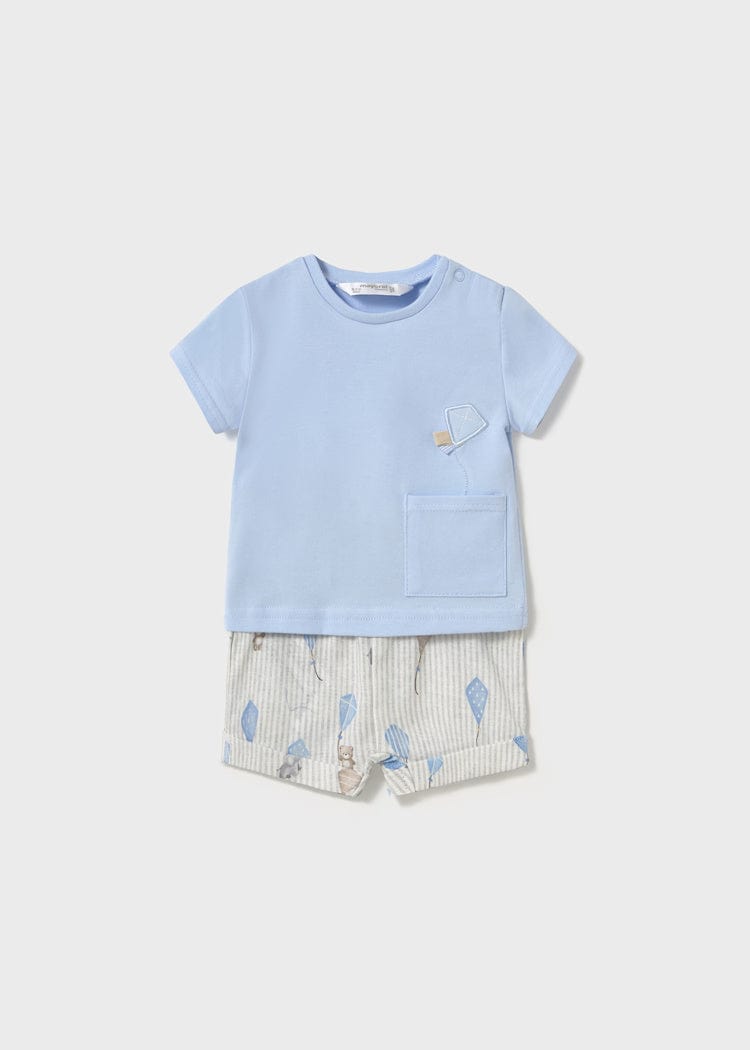 Mayoral Usa Inc Mayoral Printed Shorts Set in Sky - Little Miss Muffin Children & Home