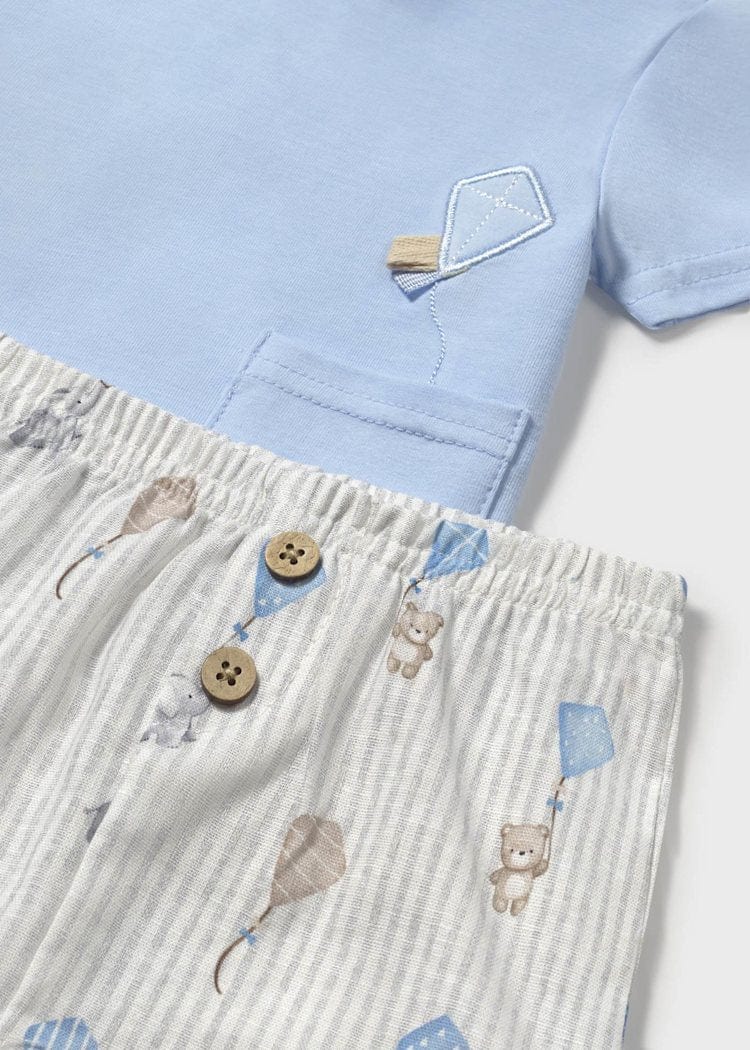 Mayoral Usa Inc Mayoral Printed Shorts Set in Sky - Little Miss Muffin Children & Home