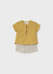 Mayoral Usa Inc Mayoral Linen Short Set for Baby in Sunflower - Little Miss Muffin Children & Home