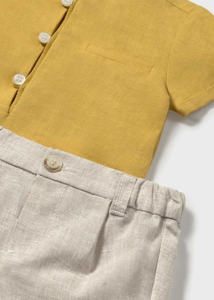Mayoral Usa Inc Mayoral Linen Short Set for Baby in Sunflower - Little Miss Muffin Children & Home