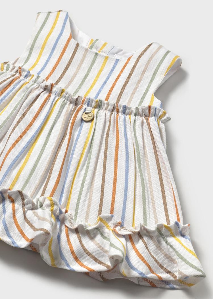Mayoral Usa Inc Mayoral Linen Dress & Bloomer Set in Striped - Little Miss Muffin Children & Home