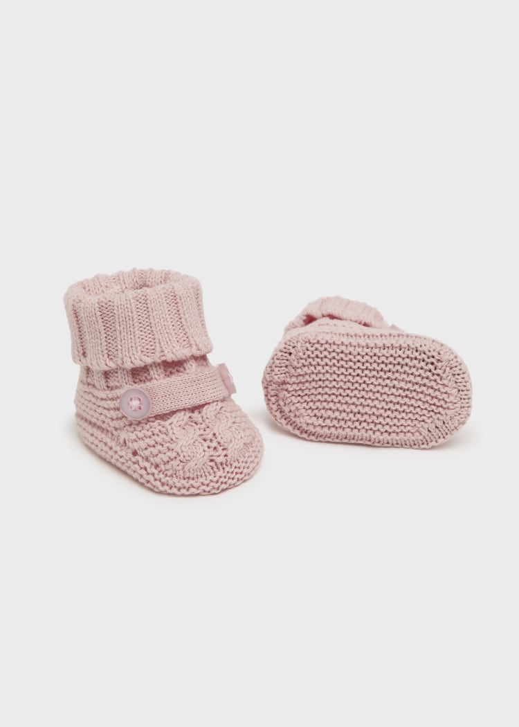 Mayoral Usa Inc Mayoral Newborn Tricot Booties in Baby Rose - Little Miss Muffin Children & Home
