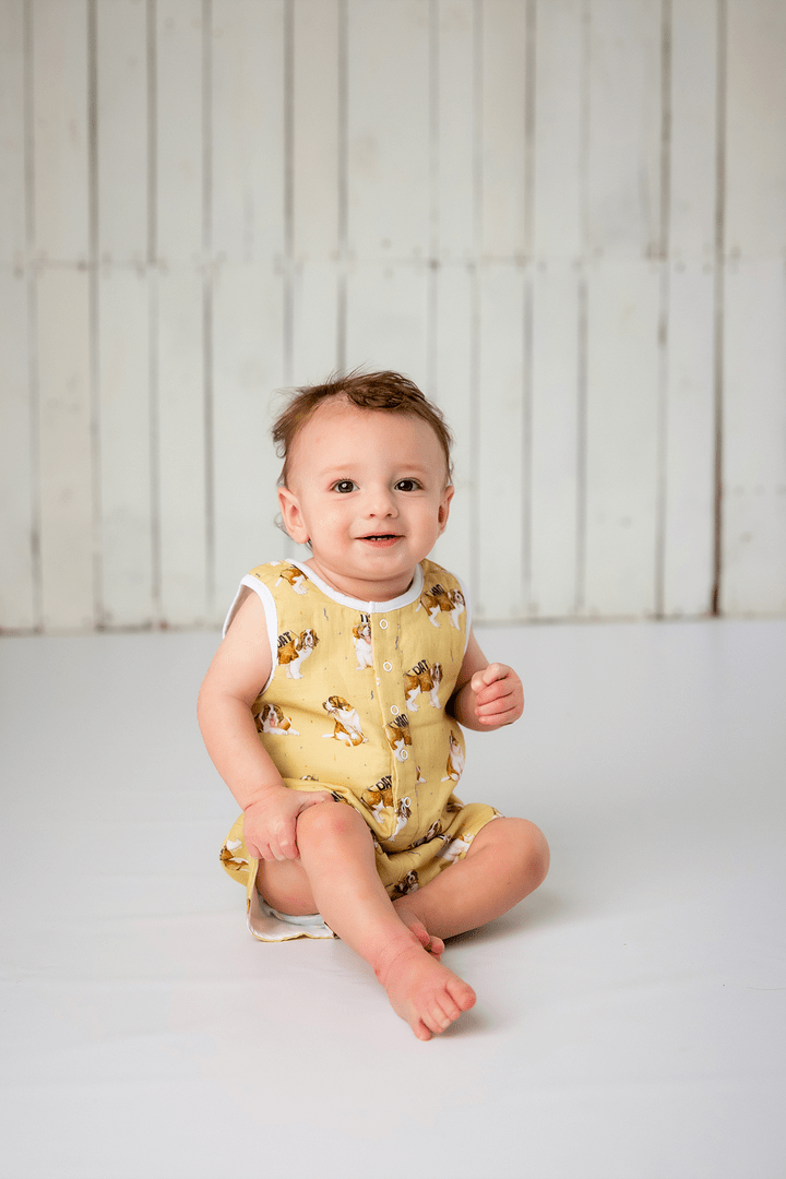 Nola Tawk Nola Tawk MVP: Louisiana Saints Organic Muslin Shortall - Little Miss Muffin Children & Home