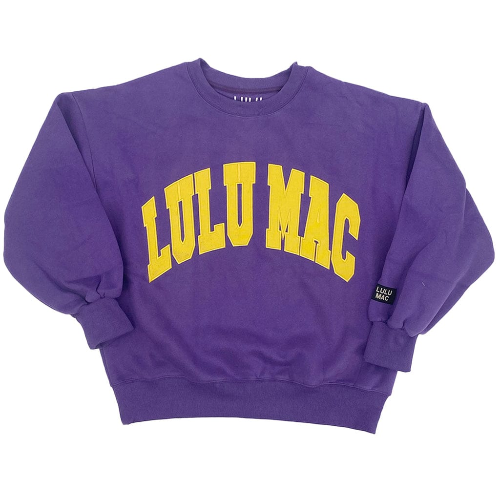 Women's Lulu Mac Purple/Yellow Embroidered Logo Sweatshirt