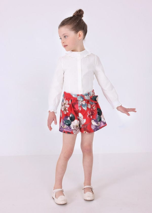Mayoral Usa Inc Mayoral Poplin Long Sleeve Shirt with Ruffle Trim - Little Miss Muffin Children & Home