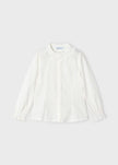 Mayoral Usa Inc Mayoral Poplin Long Sleeve Shirt with Ruffle Trim - Little Miss Muffin Children & Home