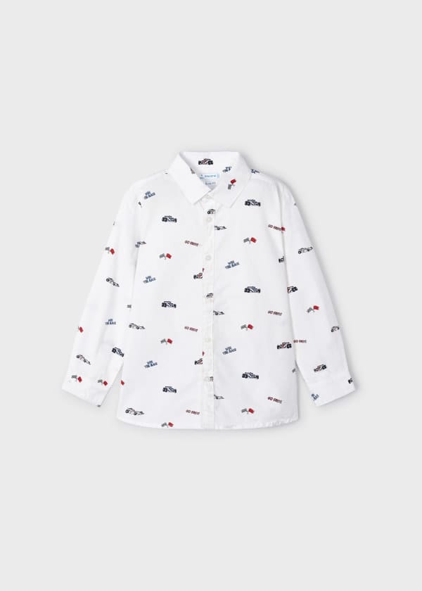 Mayoral Usa Inc Mayoral Long Sleeve Print Button Down Shirt - Little Miss Muffin Children & Home