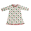 girls cchristmas puppies red gown