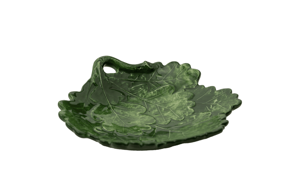Compagnia Leaf Plate with Green Oak Leaves
