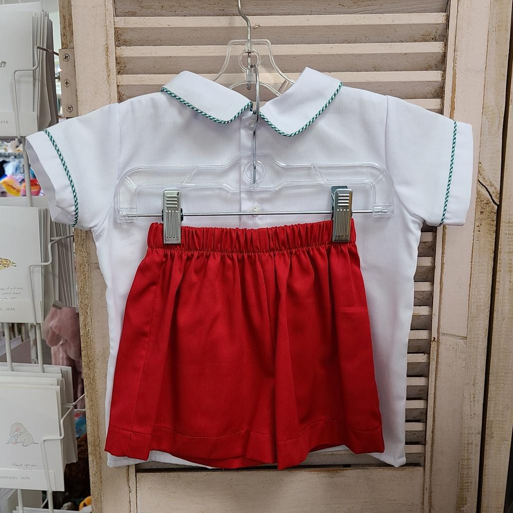 Lulu Bebe Lulu Bebe Smocked Christmas Tree Drew Short Set - Little Miss Muffin Children & Home