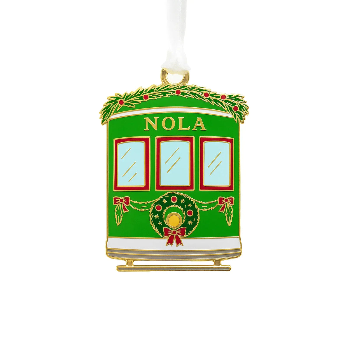 New Orleans street car enamel ornament 