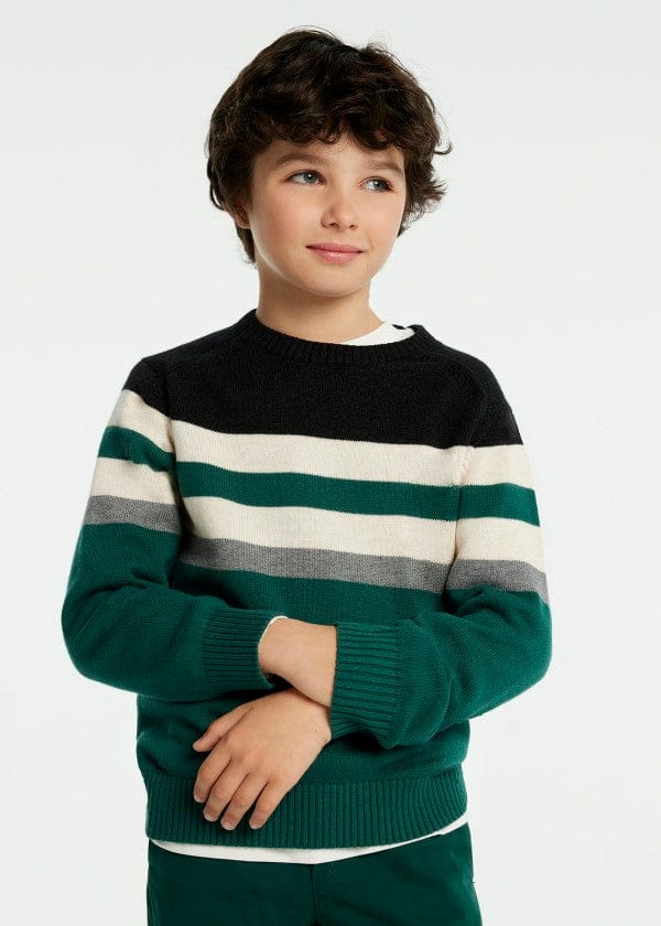 Mayoral Usa Inc Mayoral Striped Sweater in Evergreen for Boys - Little Miss Muffin Children & Home