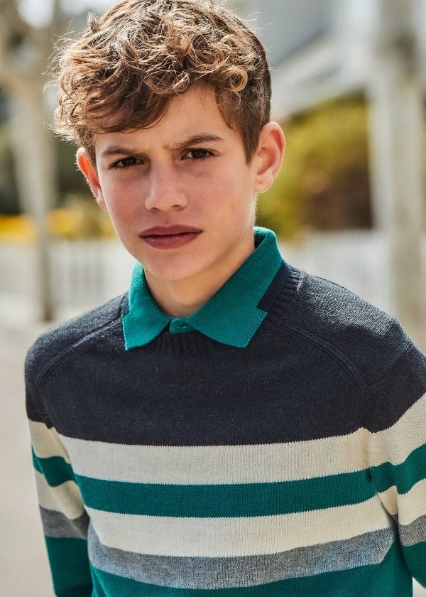 Mayoral Usa Inc Mayoral Striped Sweater in Evergreen for Boys - Little Miss Muffin Children & Home