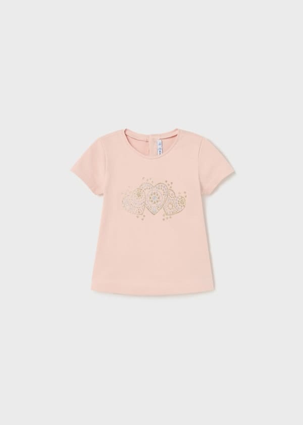 Mayoral Usa Inc Mayoral Short Sleeve Glitter Heart T-Shirt - Little Miss Muffin Children & Home