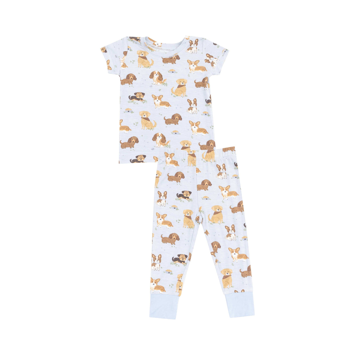 Angel Dear Angel Dear Best Friend Dogs Blue Short Sleeve Loungewear Set - Little Miss Muffin Children & Home