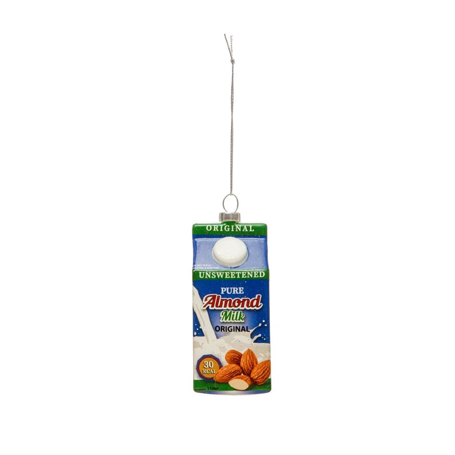 Creative Co-Op Creative Co-Op Glass Almond Milk Ornament with Glitter - Little Miss Muffin Children & Home