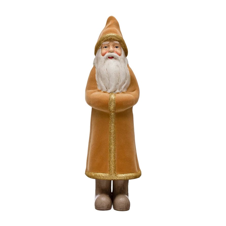 Creative Co-Op Creative Co-op Flocked MDF Santa with Glitter - Little Miss Muffin Children & Home