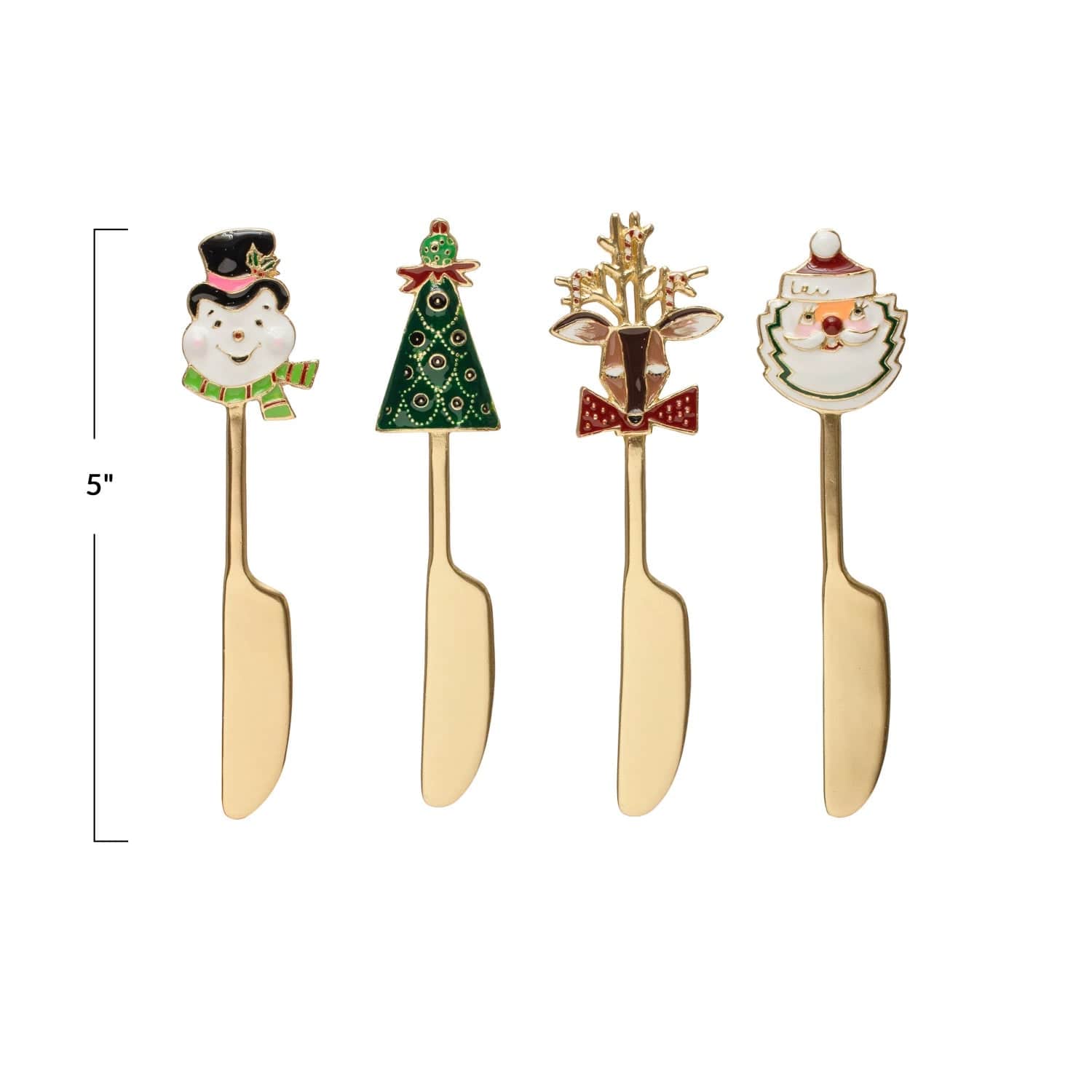 Creative Co-Op Creative Co-op Zinc Alloy Canape Knife with Enameled Holiday Icon Handle - Little Miss Muffin Children & Home