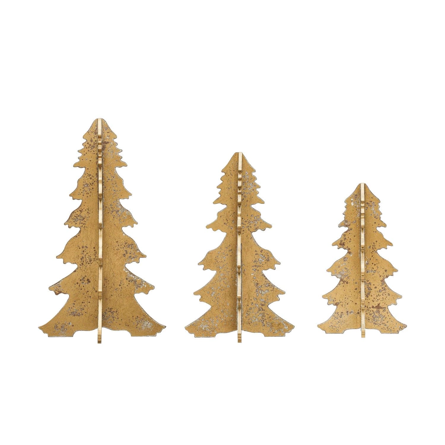 Creative Co-op Creative Co-op Interlocking Laser Cut Tree, Distressed Gold Finish - Little Miss Muffin Children & Home