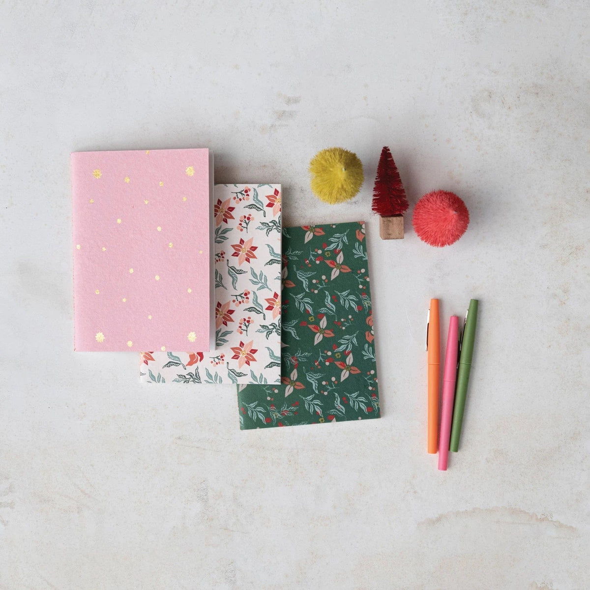 Creative Co-Op Creative Co-op Handmade Recycled Paper Soft Cover Notebooks Set of 3 - Little Miss Muffin Children & Home